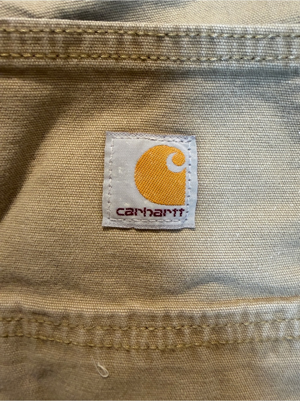 Men's Khaki Carhart Relaxed Fit 32x30 Pants Beige - Picture 3 of 4